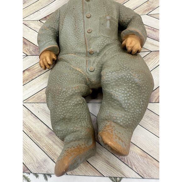 Vintage Rubber Squeeky Baby Boy Doll sleeping 1920 Antique - Picture 3 of 6